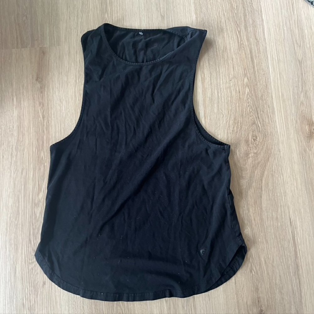 ** Alphalete Heavy Cotton Cutoff Tank Top Black Womens  Athletic Medium